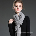 Las mujeres en invierno para mantener cálido liso bufanda de poliéster gris mantón